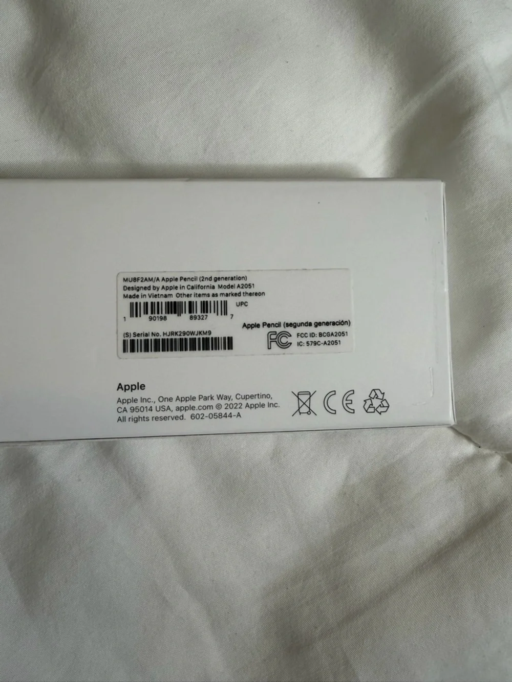 Apple Pencil White 2nd Generation Model A2051 - Never used